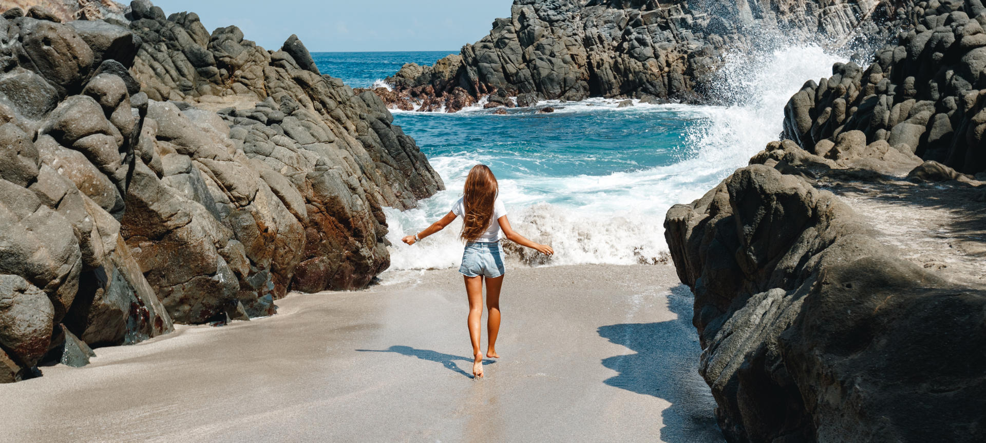 Girl on a beach in the north of Spain Girl on a beach in the north of Spain