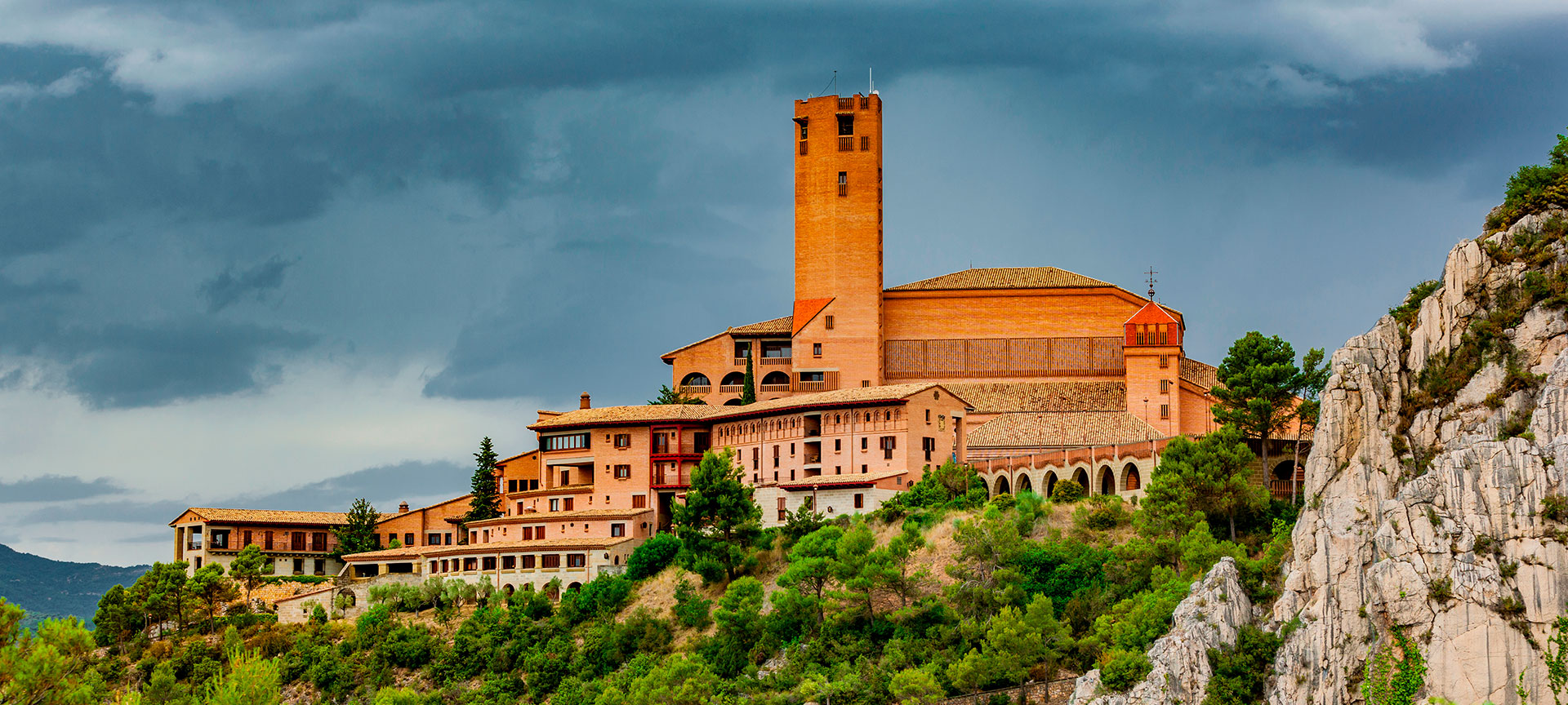 View of the Torreciudad Shrine in Huesca View of the Torreciudad Shrine in Huesca