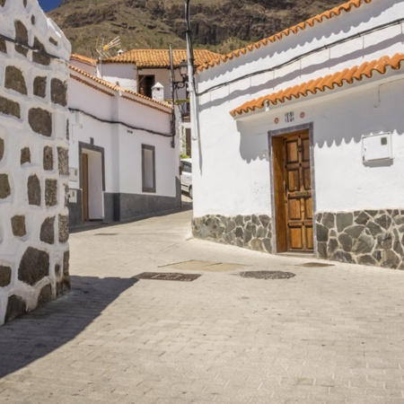 Casas típicas de Fataga na ilha de Gran Canaria (Ilhas Canárias)
