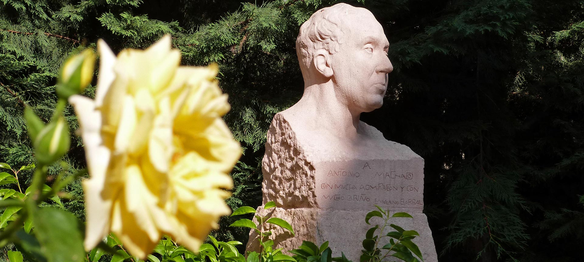 Busto a Antonio Machado en los jardines de la Casa Museo Machado de Segovia Busto a Antonio Machado en los jardines de la Casa Museo Machado de Segovia