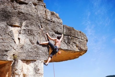 Escalada na zona de Siurana em Tarragona, Catalunha