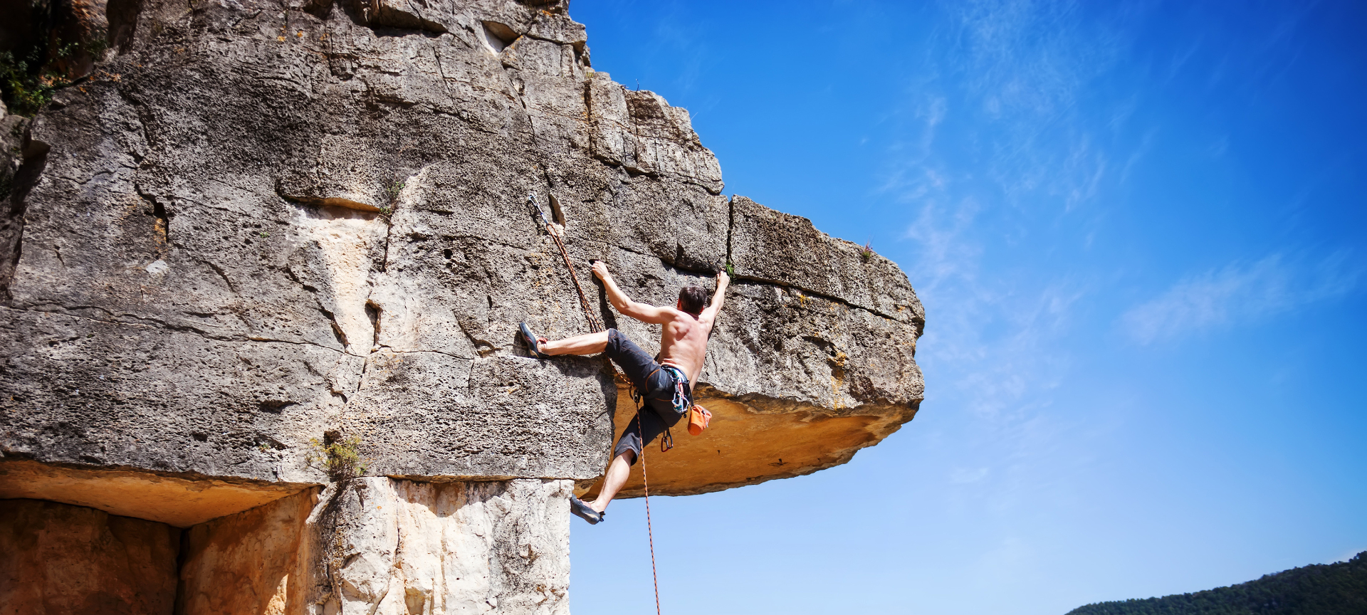 Escalada en la zona de Siurana en Tarragona, Cataluña Escalada en la zona de Siurana en Tarragona, Cataluña