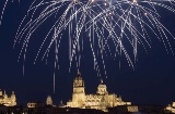 Fuochi d'artificio durante le Fiera di Salamanca (Castiglia e León)