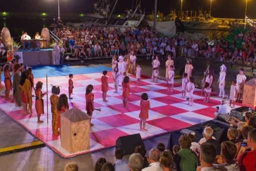 Human chess game in Xàbia, Alicante, Region of Valencia