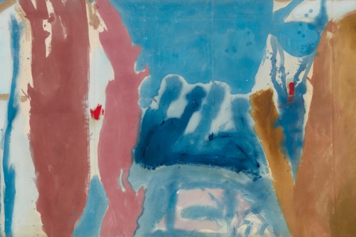 Хелен Франкенталер. Открытая стена, 1953. Масло, холст, 136,5x332,7 см. Фонд Хелен Франкенталер, Нью-Йорк