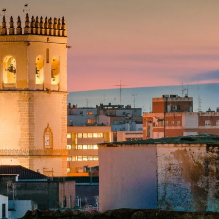 Katedra Świętego Jana Chrzciciela, widok z lotu ptaka na Badajoz.