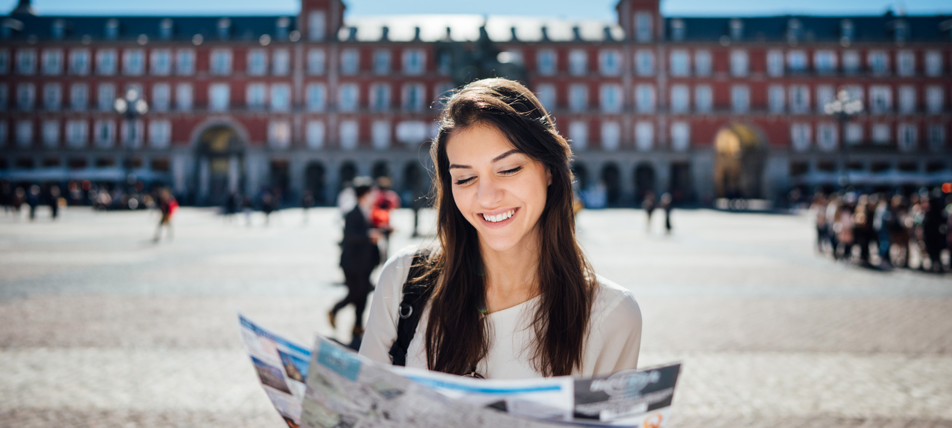 Chica en la Plaza Mayor de Madrid Chica en la Plaza Mayor de Madrid