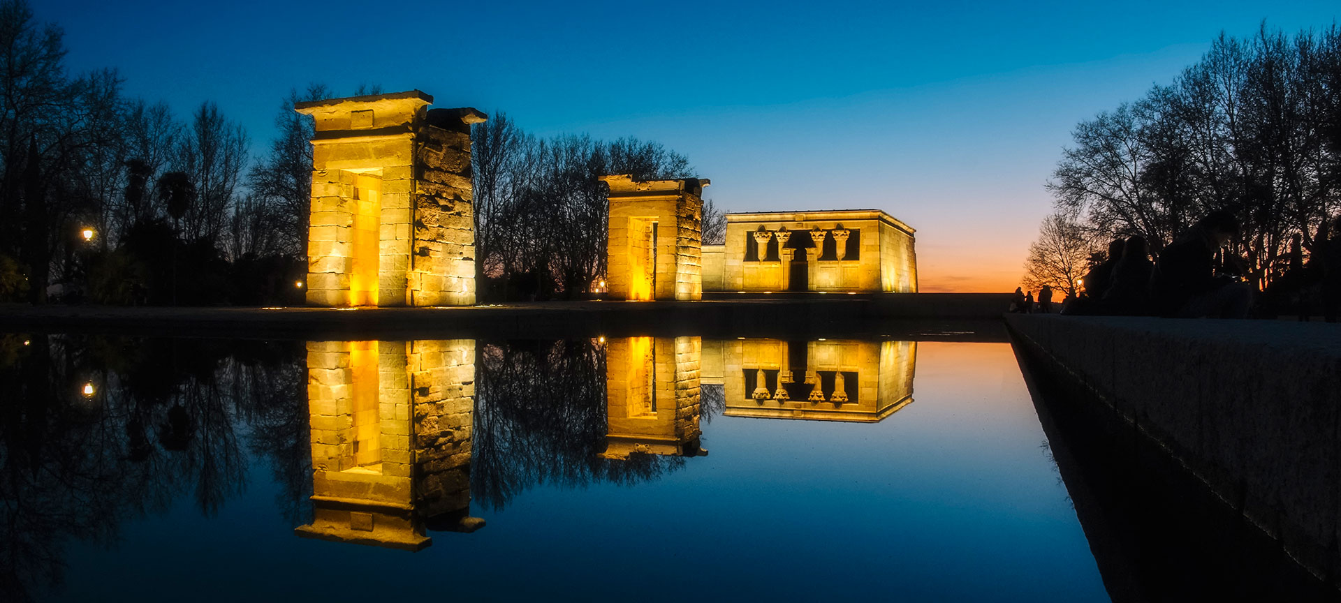 The Temple of Debod in the Parque del Oeste The Temple of Debod in the Parque del Oeste