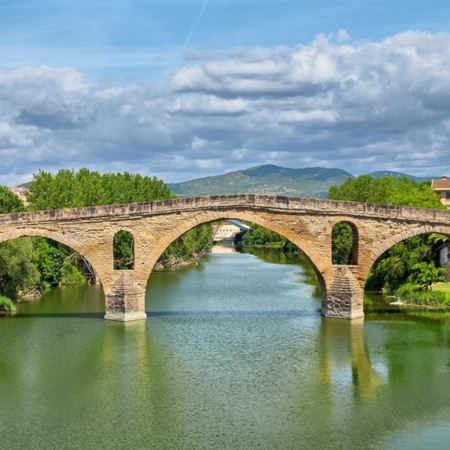 Ponte romano sul fiume Arga a Puente La Reina. Navarra