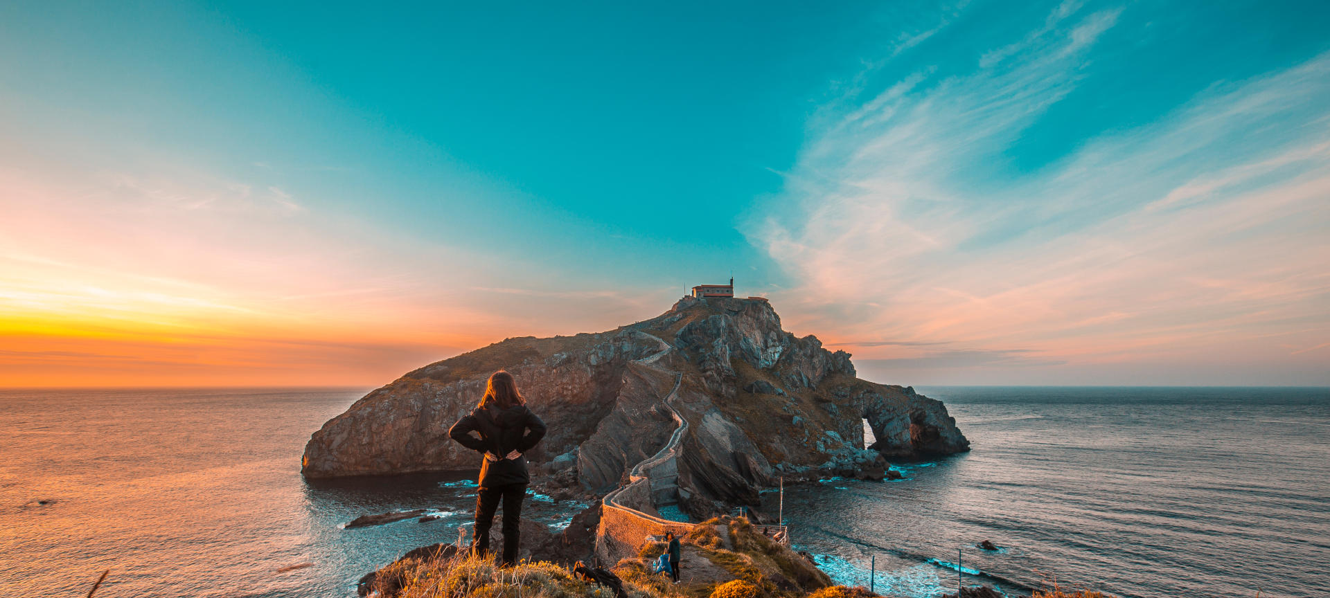Vista de Gaztelugatxe, País Vasco Vista de Gaztelugatxe, País Vasco