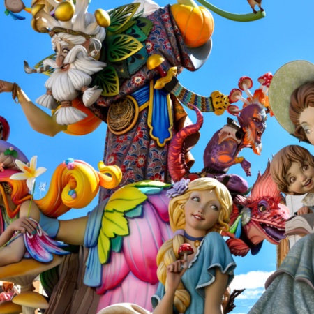 Close up of the Fallas in Valencia