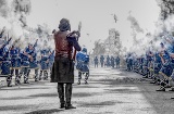 Tiratori cristiani durante la festa di Mori e Cristiani di Elda, Alicante