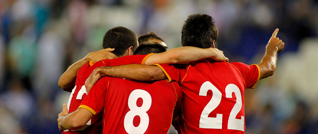 Jugadores celebrando un gol Jugadores celebrando un gol