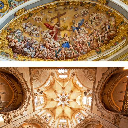 Above: Detailed view of the Main Sacristy of Burgos Cathedral, Castilla y León © Juan Carlos Marcos / Below: Vault of the Chapel of the Constables in Burgos Cathedral, Castilla y León. Above: Detailed view of the Main Sacristy of Burgos Cathedral, Castilla y León © Juan Carlos Marcos / Below: Vault of the Chapel of the Constables in Burgos Cathedral, Castilla y León.