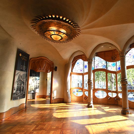 Interior of Casa Batlló, work of Gaudí. Barcelona