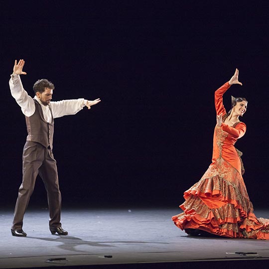 Flamenco-Darbietung des Spanischen Nationalballetts beim 64. Musik- und Tanzfestival in Granada. Flamenco-Darbietung des Spanischen Nationalballetts beim 64. Musik- und Tanzfestival in Granada.