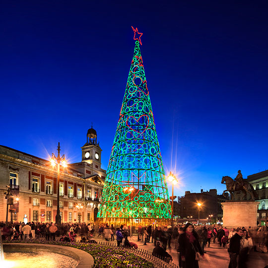 Puerta del Sol em Madri no Natal