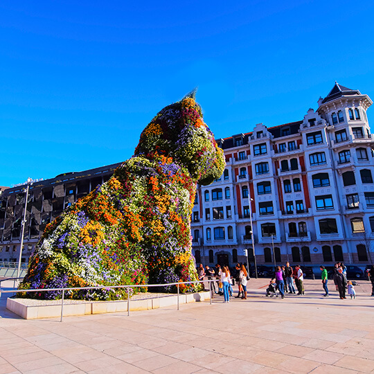 Escultura de flores en Bilbao Escultura de flores en Bilbao