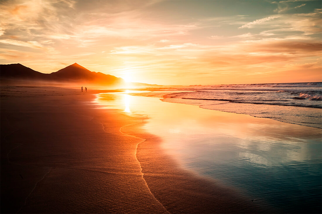 Plaża Cofefe o zmierzchu, Fuerteventura Plaża Cofefe o zmierzchu, Fuerteventura