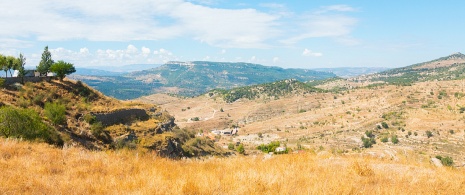 Characteristic landscape of the Maestrazgo, drylands, hills and mountains.