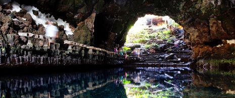Innenansicht der Jameos del Agua, Haría, Lanzarote, Kanarische Inseln