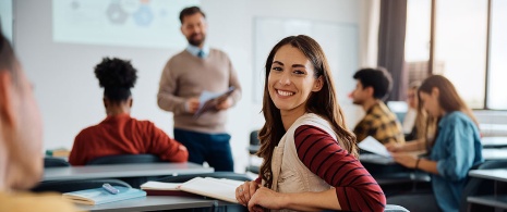 Alunos em uma sala de aula