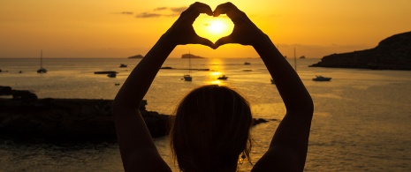 Ibiza al atardecer, islas Baleares