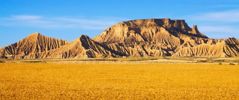 Vistas de Sanchicorrota, en el Parque natural de las Bardenas Reales, en Navarra