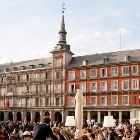 Outdoor cafés in Madrid's Plaza Mayor