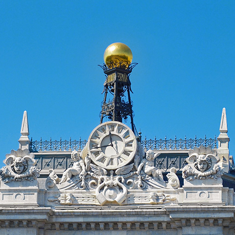 Reloj del chaflán, Banco de España, Madrid Reloj del chaflán, Banco de España, Madrid